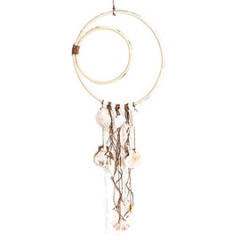 Logbuch-Verlag Decorative Wreath Maritime for Hanging - Door Decoration Wall Decoration Made of Wood and Shells Mobile 25 x 58 cm