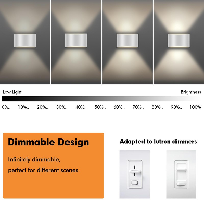 REIKOT Wall Sconces Set of Two | Modern LED Indoor