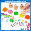 TUNJEJINY Montessori Wooden Alphabet Number Shape Stamps Set, ABC Spelling