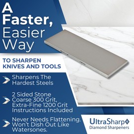 Ultra Sharp Double Sided Diamond Sharpening Stone - 300/1200 Grit