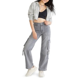 AEROPOSTALE Women's Utility Cargo, Grey Wash