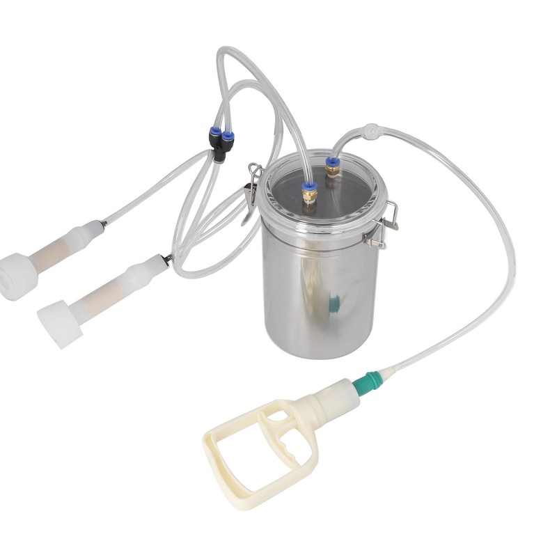 Manual Milking Machine 2000ml Effort Saving Control Stainless Steel Bottle