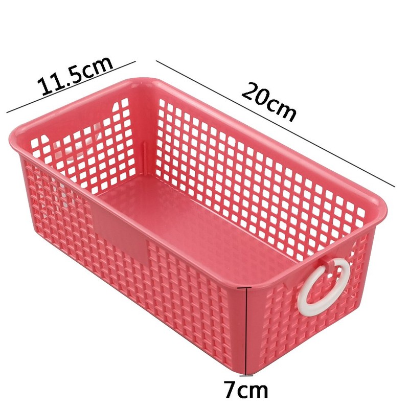 Cadineer Small Plastic Rectangular Desktop Storage Basket, Pack of 6