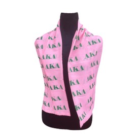 AKA Sorority Pink Green Scarf 48in x 8in (Pink)