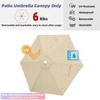 Jorohiker 7.5ft Patio Umbrella Replacement Canopy for 6 Ribs，Durable，Waterproof, UV-Resistant