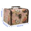 Treasure Chest Box Pink Butterfly Pattern Exquisite Retro Wooden PU