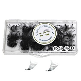8D - 0.07 C and D Curl 1000 Premade volume fans loose Fans, Handmade eyelash extensions supplies Russian volume lash promade fan (8D - 0.07 - Curl C, 17mm)