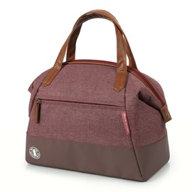 Arctic Zone Heathered Eco Lunch Bag Tote - Wine Red, Expandable Insulated Lunch Box with Vegan Leather Trim