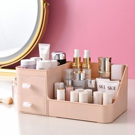 Simple drawer type cosmetics organizer modern cosmetics organizer vanity organizer Drawer makeup organizer pink