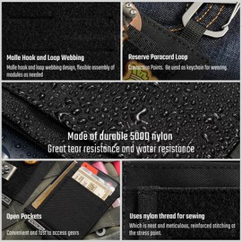 TACTICAL GEEK EXT5 EDC Slim Storage Pouch, Sleek, Lightweight Card Organizer with Nylon Fabric, Credit Card Pocket, Hidden Slot, Versatile Small Gear and Coin Storage, Black