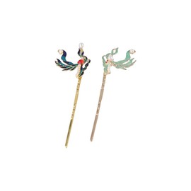 Chinese Style Antique Cloisonne Pearl Hair Sticks Daily Simple Hair Pin Women Children Hanfu Headdress Burning Blue Hair Accessories