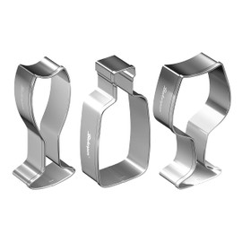Bakerpan Stainless Steel Wine Glass Cookie Cutter, Wine Bottle Cutter, Wine Cookie Cutter Set
