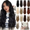Extensiones De Cabello De Pelo Ondulado Cortinas Clip 6 Pzs