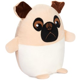 SQUISHBRUBIES Max the Pug - 13.8 inches (35 cm) Cuddly Toy - Super Soft Plush Toy - Plush Toy for Cuddling, Giving and Collecting - Beige