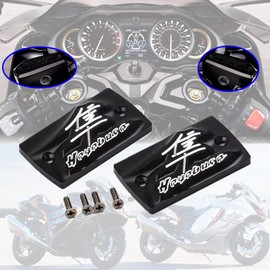 For HAYABUSA GSX1300R GSXR1300 Hayabusa GSXR1300r gsxr1300 1999-2018 1pair Motorcycle Front Brake Upper Pump Cover Oil Pot Cover Oil Cup Cover Bike Front Brake Master Cylinder Fuel Tank Cover