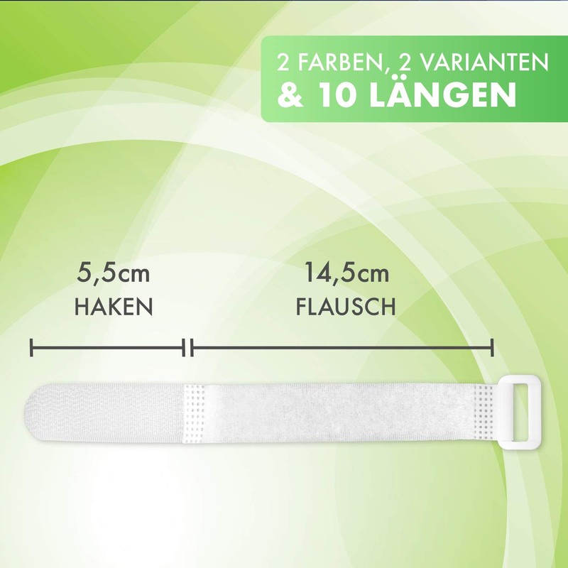 FrogJim FrogJim Klettkabelbinder - 25er-Pack - 20 cm - wei?