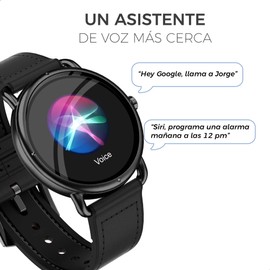BINDEN smartwatch ERA One Asistente de Voz Compatible con Siri Hey Google Realiza Llamadas Bluetooth Notificaciones Salud Deportes IP67 Batería 7 Días Compatible con iOS y Android, Silicon Negro