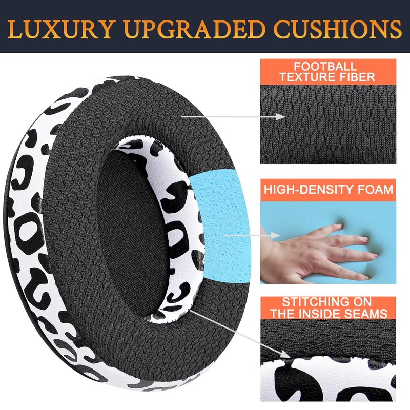 SOULWIT Mesh Fabric Replacement Earpads Cushions for HyperX Cloud 1/2/3/Pro/Core/Alpha/Alpha