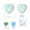 Bellitia Jewelry Women's Opal Earrings, Heart Shape, Cute, White, Blue,