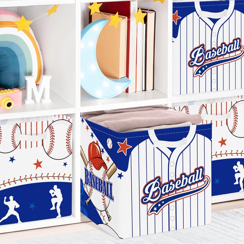 Clastyle Sport Ball Kid Storage Cube Organizer Set Stars Closet