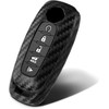 WORCAS Key Fob Case Carbon Fiber Pattern Silicone Cover Compatible with Nissan Rogue Altima Maxima Muran Pathfinder Sentra Armada Titan Qashqai Kicks Leaf Frontie 5 Button Keyless Entry Remote