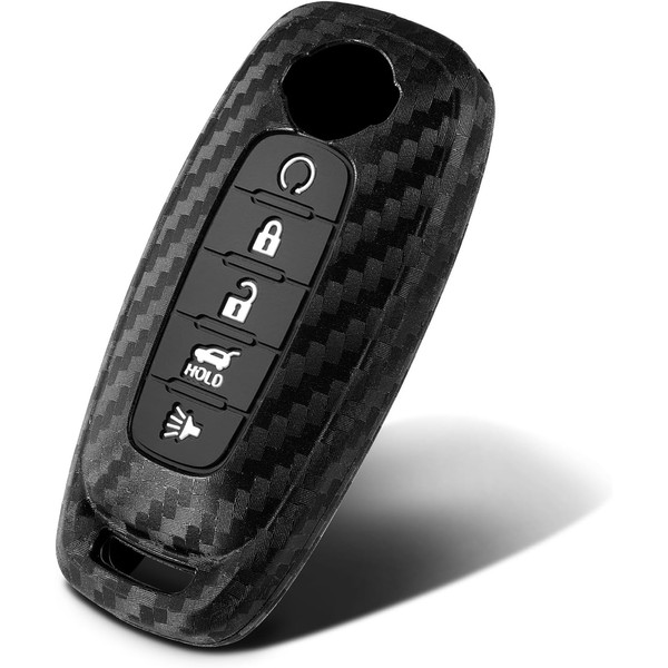 WORCAS Key Fob Case Carbon Fiber Pattern Silicone Cover Compatible