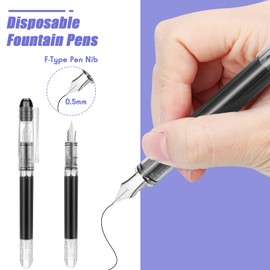 12 Pieces Disposable Fountain Pens, Quick-Drying Ink Pen, Smooth-Writing Multicolor Art Supplies for Sketching, Journaling, Calligraphy and Doodling (Mixed Colors)