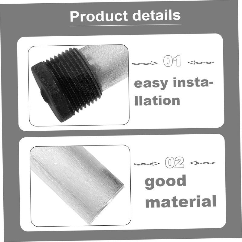 Mikinona 2pcs Water Heater Magnesium Anode Rods Replacement 3/4npt Black