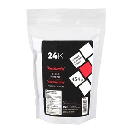 24K Kashmiri Chili Powder - 454g (1lb) | Dried Ground Hot Mirchi Powder with Bright Red Colour, Mild Heat, Indian Cuisine, Prepare Rogan Josh, Tandoor Marinade, Season Kebabs, Naan Bread