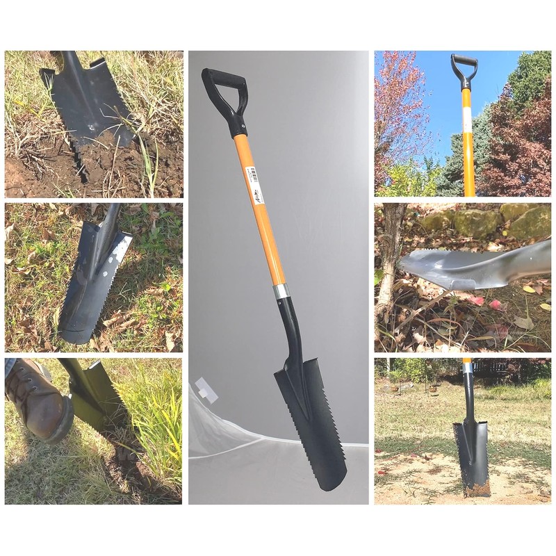 Ashman Drain Spade Teeth Shovel (1 Pack) - 48 Inches