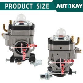 AUTOKAY WYK-74 Carburetor with Air Filter Box Fuel Line Spark Plug Kit Fit for Husqvarna 145BT Kawasaki TE45DX Blower Walbro WYK-74-1 Blower