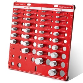 Jucoan Thread Checker, 34 Sizes Nut and Bolt Thread Checker, 15 Metric and 19 Standard Bolt and Nut Identifier Gauge with Inch and Centimeter Ruler