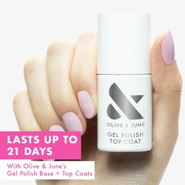 Olive & June Gel Polish Top Coat | UV LED Nail Lamp Needed | Long Lasting Formula | Up to 21 Days of Wear | Damage-Free Removal | Salon-Quality Manicure, Pedicure at Home | Vegan,HEMA-Free,Cruelty-Fre
