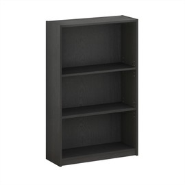 Furinno FURINNO JAYA Simple Home 3-Tier Adjustable Shelf Bookcase, Black