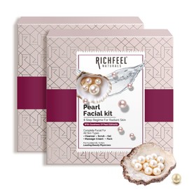 Richfeel Pearl Facial Kit For Brightening | Luminous and Radiant Skin | Tan Removal | Best For Dry Skin | 30 g (Pack of 2)