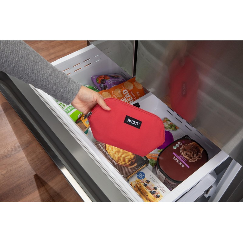 PackIt Freezable Snack Bag, Poppy, Built with EcoFreeze Technology, Foldable,