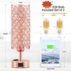 Hong-in Rose Gold Lamp Set of 2, 3-Way Crystal Table