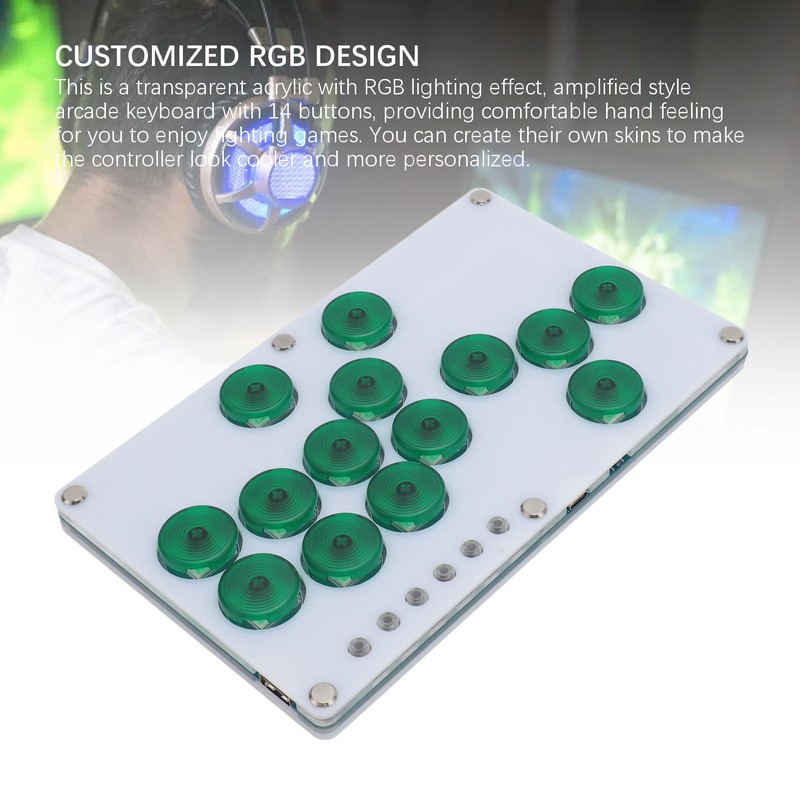 All Button Arcade Controller Arcade Fighting Stick 14 Keys All
