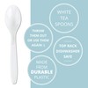 Plasticpro Disposable White Plastic Tea Spoons Heavyweight Utensils Pack of