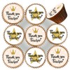 24 x PRE CUT THANK YOU TEACHER STAR IMAGE EDIBLE