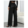 WDIRARA Women's Sequin Sparkle Pants Elastic Waist Wide Leg Party