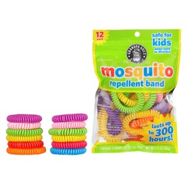 Grandpa Gus's Natural Mosquito Repellent Bracelets for Family, 300 Hours Protection, DEET-FREE, Summer Outdoor Beach Camping Essentials, Regular Assorted Colors, 12 Bands