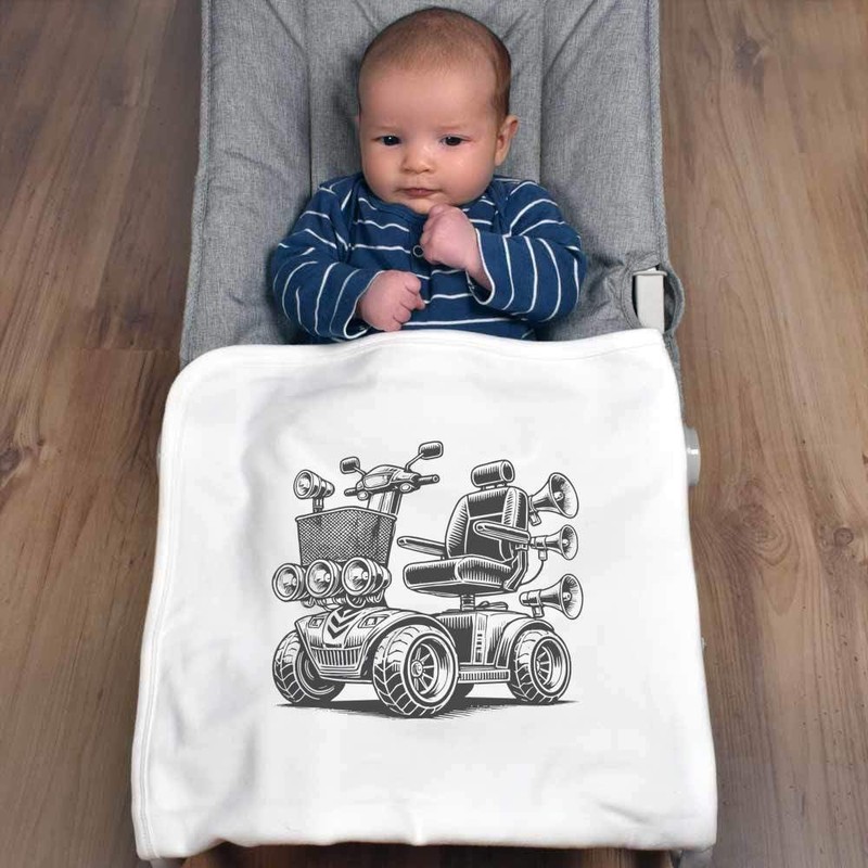 Azeeda 'Fancy Mobility Scooter' Cotton Baby Blanket/Shawl (BY00040453)