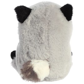 Aurora® Round Rolly Pet™ Ripley Raccoon Stuffed Animal - Adorable Companions - On-The-Go Fun - Gray 5 Inches
