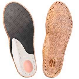 SULPO Orthopaedic Leather Insoles for Crooked Feet, Forefoot Pain and Arch Splayfoot, Insoles with Activated Carbon for Sweaty Feet, Size 8