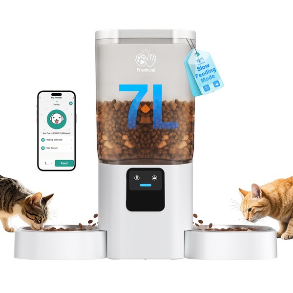 Frienhund Automatic Cat Feeder with Slow Feed for 2 Cats: