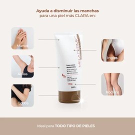 Crema Despigmentante Corporal Aclaradora Axilas, Ingles y Manos Meladermic 150g Todo Tipo de Piel Ácido Glicólico y Humectante
