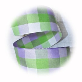 The New Lavender Purple Green White Breeze Plaid Wired Ribbon 1.5" W X 5 Yards Perfect for Crafting, Gift Wrapping, and Decorating Ribb1w01266