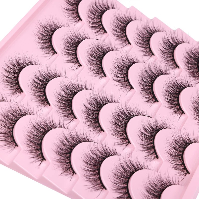 Wispy Lashes 12mm False Eyelashes Natural Look Short Fluffy Faux