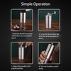 Hand Crank Coffee Grinder Multifunctional Stainless Steel and Ceramic Manual